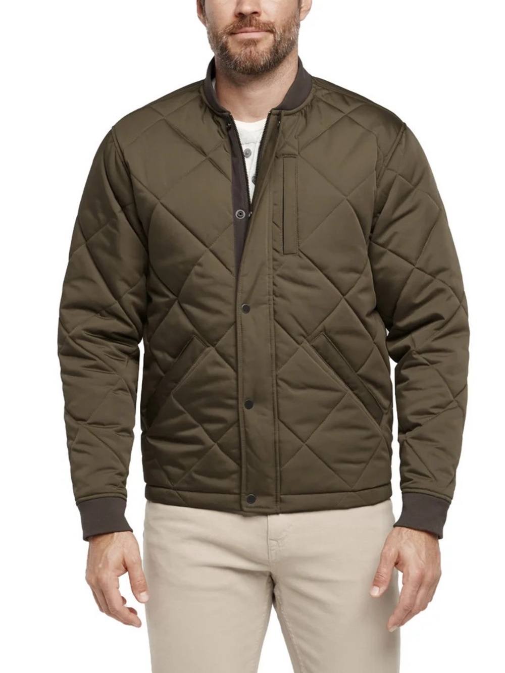 Banana Republic Quilted Bomber Jacket Quilted Jacket Green